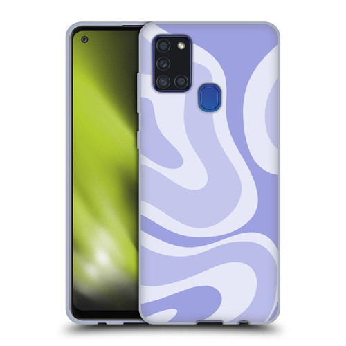 Kierkegaard Design Studio Art Modern Liquid Swirl Purple Soft Gel Case for Samsung Galaxy A21s (2020)