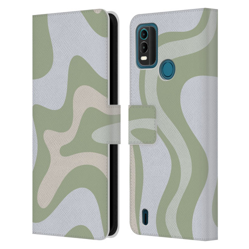 Kierkegaard Design Studio Art Retro Swirl Abstract Sage Leather Book Wallet Case Cover For Nokia G11 Plus