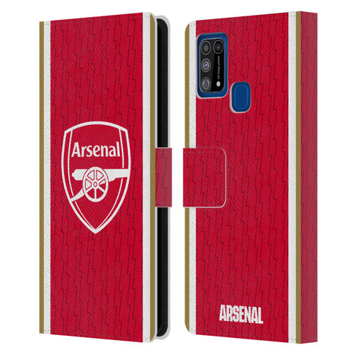 Arsenal FC 2023/24 Crest Kit Home Leather Book Wallet Case Cover For Samsung Galaxy M31 (2020)