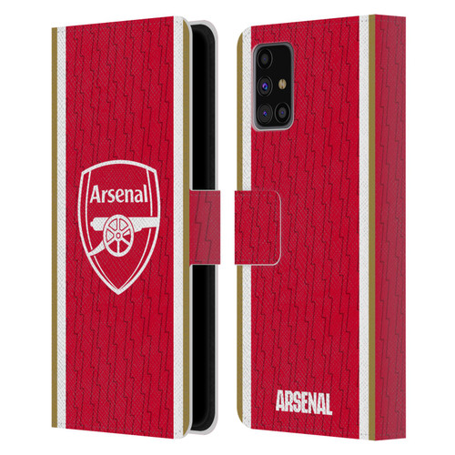 Arsenal FC 2023/24 Crest Kit Home Leather Book Wallet Case Cover For Samsung Galaxy M31s (2020)
