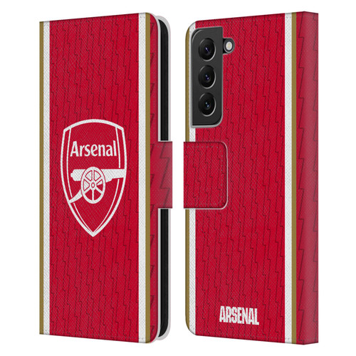 Arsenal FC 2023/24 Crest Kit Home Leather Book Wallet Case Cover For Samsung Galaxy S22+ 5G