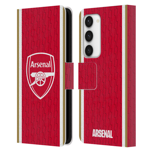 Arsenal FC 2023/24 Crest Kit Home Leather Book Wallet Case Cover For Samsung Galaxy S23 5G