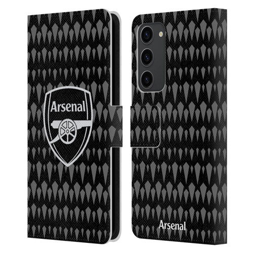 Arsenal FC 2023/24 Crest Kit Home Goalkeeper Leather Book Wallet Case Cover For Samsung Galaxy S23+ 5G