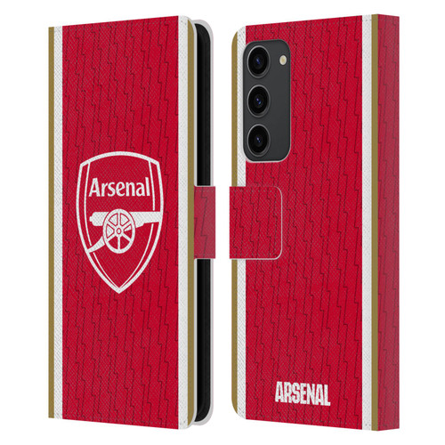 Arsenal FC 2023/24 Crest Kit Home Leather Book Wallet Case Cover For Samsung Galaxy S23+ 5G