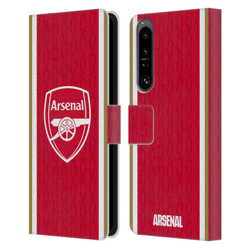 Arsenal FC 2023/24 Crest Kit Home Leather Book Wallet Case Cover For Sony Xperia 1 IV