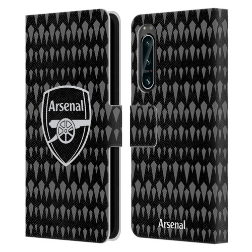 Arsenal FC 2023/24 Crest Kit Home Goalkeeper Leather Book Wallet Case Cover For Sony Xperia 5 IV