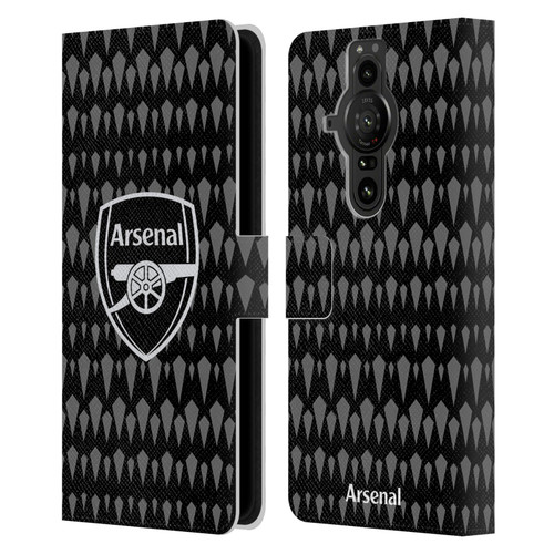Arsenal FC 2023/24 Crest Kit Home Goalkeeper Leather Book Wallet Case Cover For Sony Xperia Pro-I