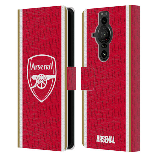 Arsenal FC 2023/24 Crest Kit Home Leather Book Wallet Case Cover For Sony Xperia Pro-I