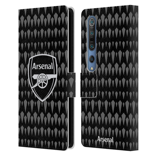 Arsenal FC 2023/24 Crest Kit Home Goalkeeper Leather Book Wallet Case Cover For Xiaomi Mi 10 5G / Mi 10 Pro 5G