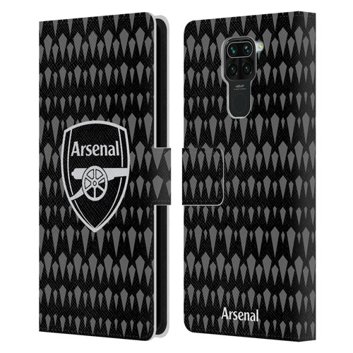 Arsenal FC 2023/24 Crest Kit Home Goalkeeper Leather Book Wallet Case Cover For Xiaomi Redmi Note 9 / Redmi 10X 4G