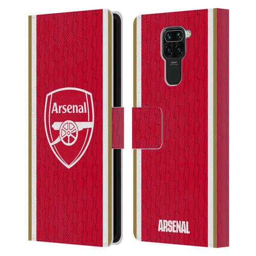 Arsenal FC 2023/24 Crest Kit Home Leather Book Wallet Case Cover For Xiaomi Redmi Note 9 / Redmi 10X 4G