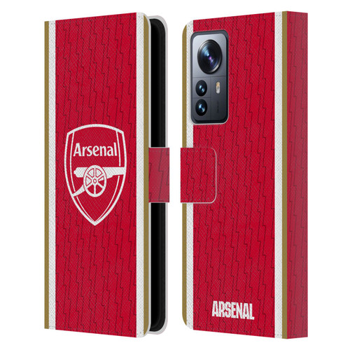 Arsenal FC 2023/24 Crest Kit Home Leather Book Wallet Case Cover For Xiaomi 12 Pro