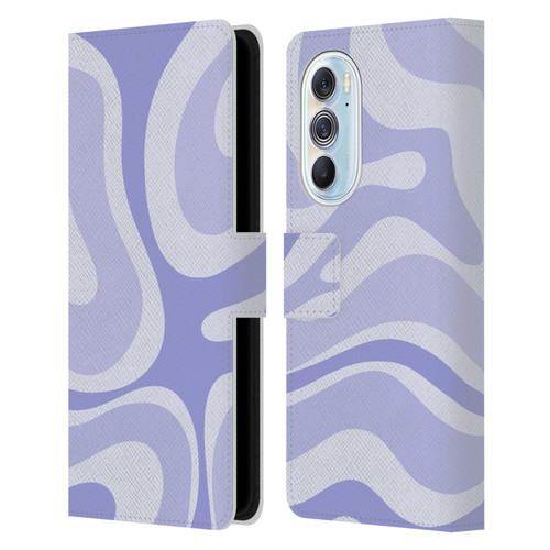 Kierkegaard Design Studio Art Modern Liquid Swirl Purple Leather Book Wallet Case Cover For Motorola Edge X30