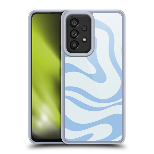 Kierkegaard Design Studio Art Blue Abstract Swirl Pattern Soft Gel Case for Samsung Galaxy A53 5G (2022)