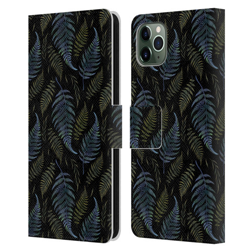 Episodic Drawing Pattern Leaves Leather Book Wallet Case Cover For Apple iPhone 11 Pro Max