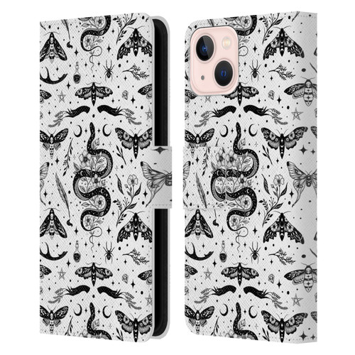 Episodic Drawing Pattern Flash Tattoo Leather Book Wallet Case Cover For Apple iPhone 13