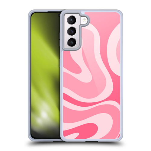 Kierkegaard Design Studio Art Modern Liquid Swirl Candy Pink Soft Gel Case for Samsung Galaxy S21+ 5G