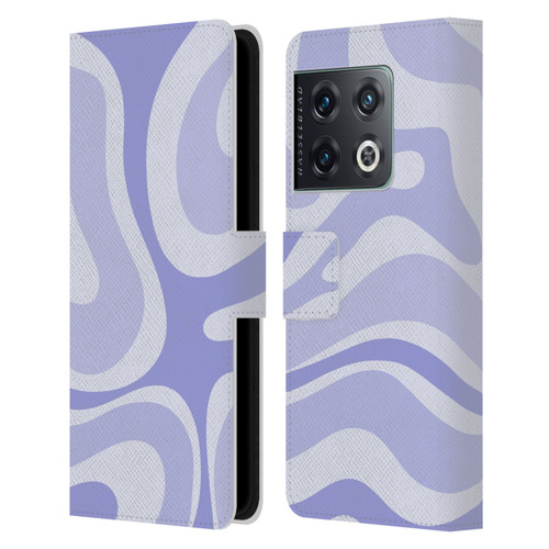 Kierkegaard Design Studio Art Modern Liquid Swirl Purple Leather Book Wallet Case Cover For OnePlus 10 Pro