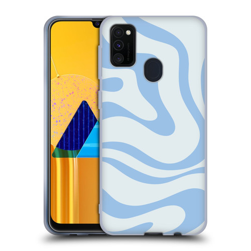 Kierkegaard Design Studio Art Blue Abstract Swirl Pattern Soft Gel Case for Samsung Galaxy M30s (2019)/M21 (2020)