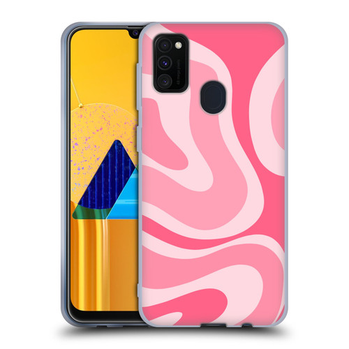 Kierkegaard Design Studio Art Modern Liquid Swirl Candy Pink Soft Gel Case for Samsung Galaxy M30s (2019)/M21 (2020)