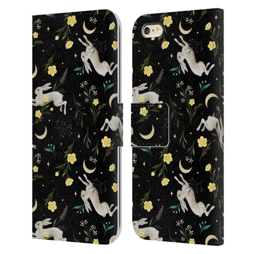 Episodic Drawing Pattern Bunny Night Leather Book Wallet Case Cover For Apple iPhone 6 Plus / iPhone 6s Plus