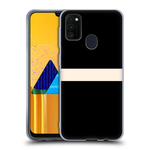 Kierkegaard Design Studio Art Stripe Minimalist Black Cream Soft Gel Case for Samsung Galaxy M30s (2019)/M21 (2020)