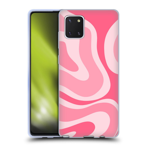 Kierkegaard Design Studio Art Modern Liquid Swirl Candy Pink Soft Gel Case for Samsung Galaxy Note10 Lite