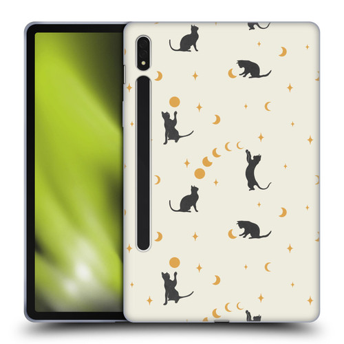 Episodic Drawing Pattern Cat And Moon Soft Gel Case for Samsung Galaxy Tab S8