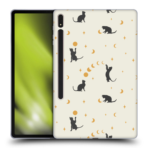 Episodic Drawing Pattern Cat And Moon Soft Gel Case for Samsung Galaxy Tab S8 Plus