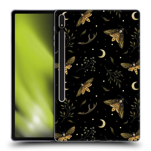 Episodic Drawing Pattern Death Head Moth Soft Gel Case for Samsung Galaxy Tab S8 Plus
