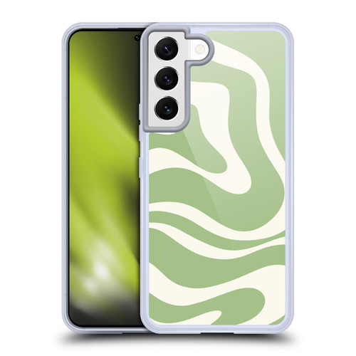 Kierkegaard Design Studio Art Modern Liquid Swirl in Sage Soft Gel Case for Samsung Galaxy S22 5G