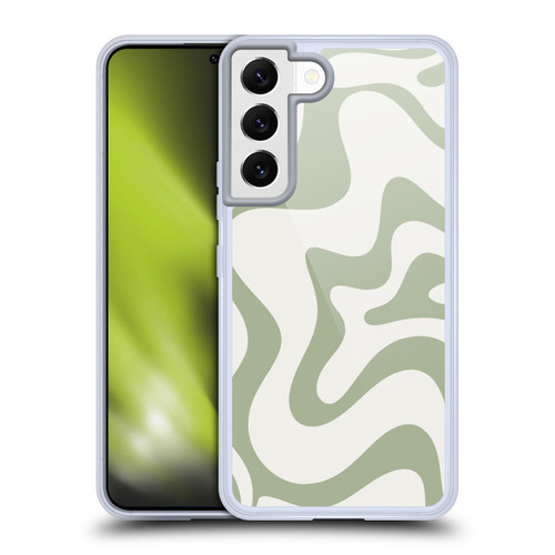 Kierkegaard Design Studio Art Retro Liquid Swirl Sage Green Soft Gel Case for Samsung Galaxy S22 5G