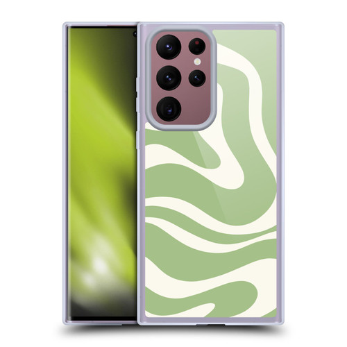 Kierkegaard Design Studio Art Modern Liquid Swirl in Sage Soft Gel Case for Samsung Galaxy S22 Ultra 5G