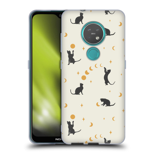 Episodic Drawing Pattern Cat And Moon Soft Gel Case for Nokia 6.2 / 7.2