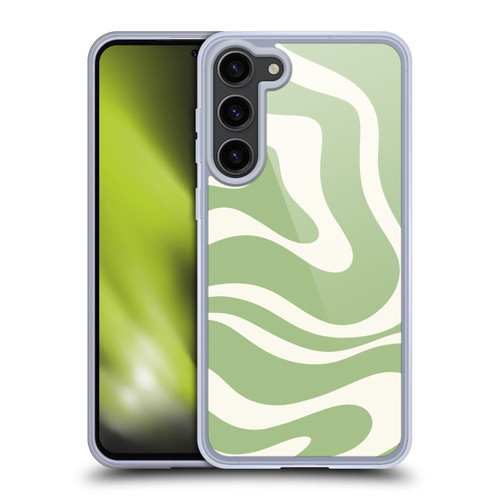 Kierkegaard Design Studio Art Modern Liquid Swirl in Sage Soft Gel Case for Samsung Galaxy S23+ 5G