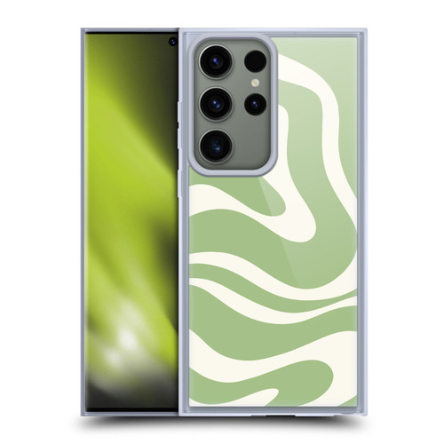 Kierkegaard Design Studio Art Modern Liquid Swirl in Sage Soft Gel Case for Samsung Galaxy S23 Ultra 5G