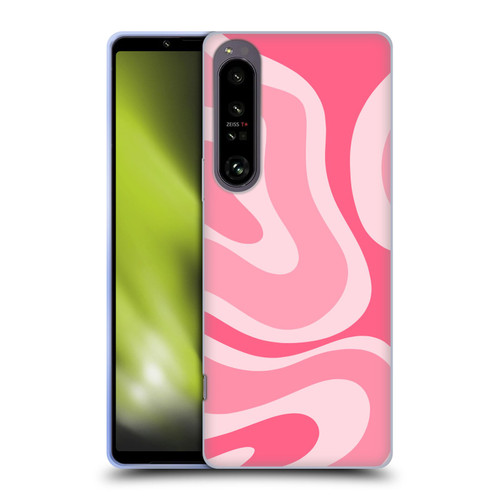 Kierkegaard Design Studio Art Modern Liquid Swirl Candy Pink Soft Gel Case for Sony Xperia 1 IV