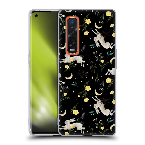 Episodic Drawing Pattern Bunny Night Soft Gel Case for OPPO Find X2 Pro 5G