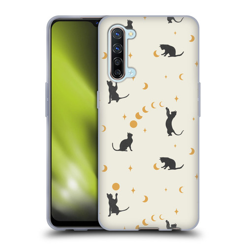 Episodic Drawing Pattern Cat And Moon Soft Gel Case for OPPO Find X2 Lite 5G