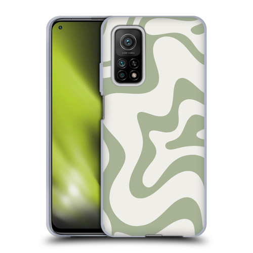 Kierkegaard Design Studio Art Retro Liquid Swirl Sage Green Soft Gel Case for Xiaomi Mi 10T 5G