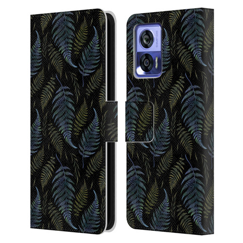 Episodic Drawing Pattern Leaves Leather Book Wallet Case Cover For Motorola Edge 30 Neo 5G