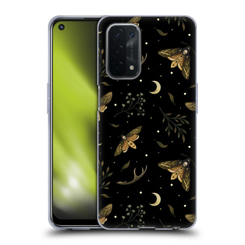 Episodic Drawing Pattern Death Head Moth Soft Gel Case for OPPO A54 5G