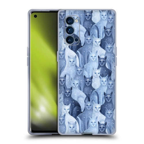Episodic Drawing Pattern Cats Soft Gel Case for OPPO Reno 4 Pro 5G