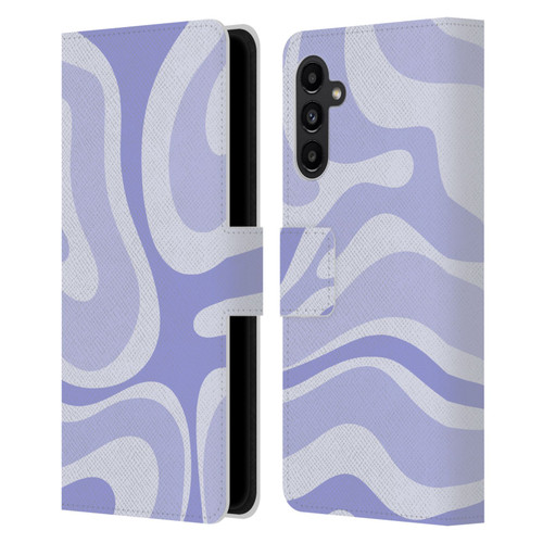 Kierkegaard Design Studio Art Modern Liquid Swirl Purple Leather Book Wallet Case Cover For Samsung Galaxy A13 5G (2021)