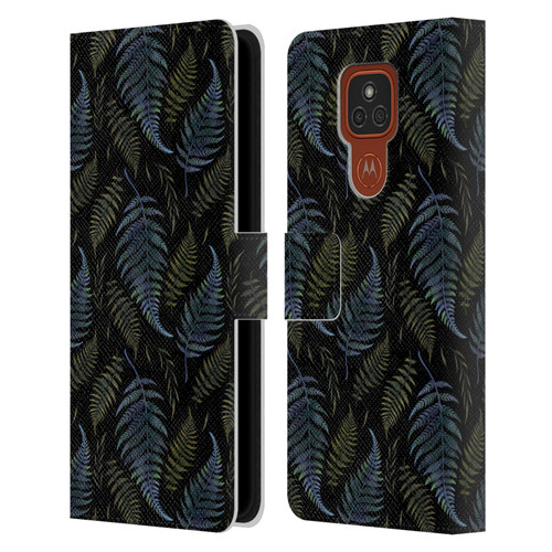 Episodic Drawing Pattern Leaves Leather Book Wallet Case Cover For Motorola Moto E7 Plus