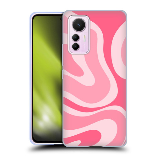 Kierkegaard Design Studio Art Modern Liquid Swirl Candy Pink Soft Gel Case for Xiaomi 12 Lite