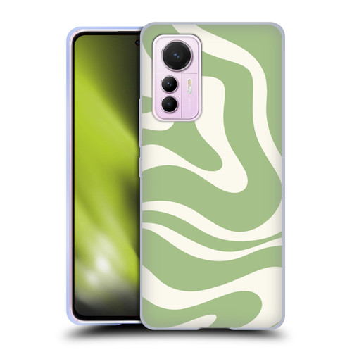 Kierkegaard Design Studio Art Modern Liquid Swirl in Sage Soft Gel Case for Xiaomi 12 Lite