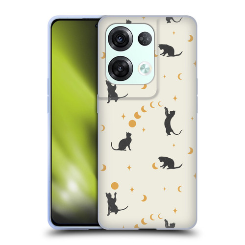 Episodic Drawing Pattern Cat And Moon Soft Gel Case for OPPO Reno8 Pro