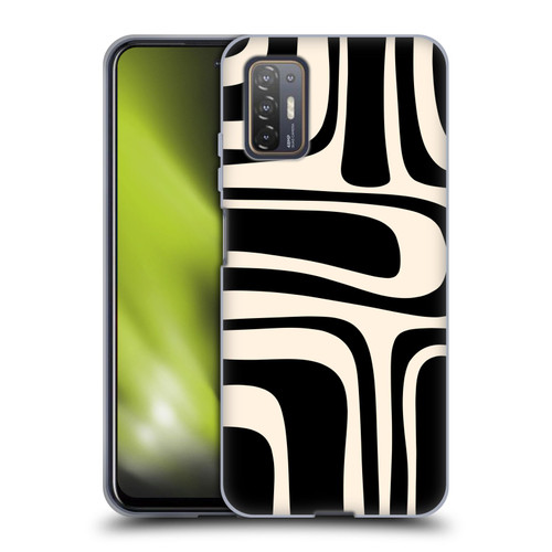 Kierkegaard Design Studio Retro Abstract Patterns Palm Springs Black Cream Soft Gel Case for HTC Desire 21 Pro 5G