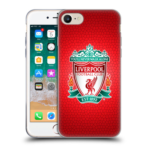 Liverpool Football Club Crest 2 Red Pixel 1 Soft Gel Case for Apple iPhone 7 / 8 / SE 2020 & 2022